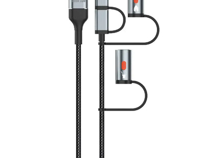 Green Lion 6 in1 Cable Charging, Led Light, Ignition 1m PD 60W Black