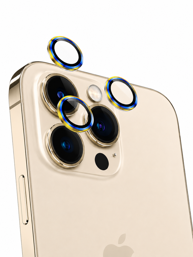 Green Lion 9H Camera Lens Guard Protector for iPhone 13 Pro Max & iPhone 13 Pro Sea Blue & Gold