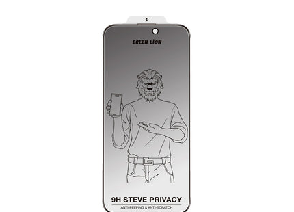 Green Lion 9H Steve Black Edge & Privacy Screen Protector for Apple iPhone 14 Pro Max