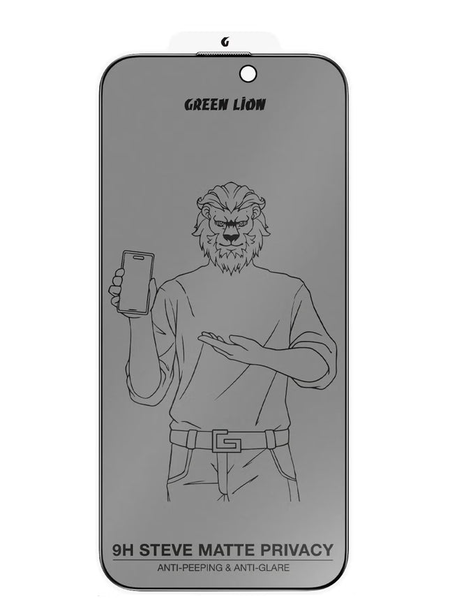 Green Lion 9H Steve Matte Privacy Anti-Peeping Dull Glass for iPhone 16 Pro