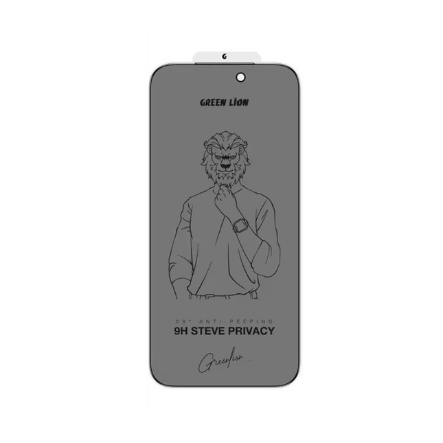 Green Lion 9H Steve Privacy Screen Protector for iPhone 16 Pro