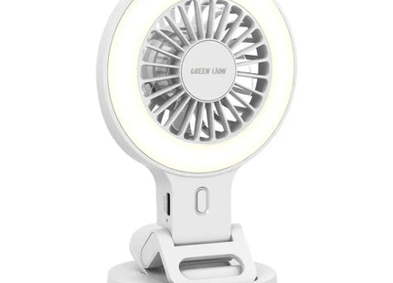 Green Lion AIR GLOW Clip-On Rechargeable Fan White