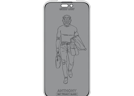Green Lion Anthony 360° Privacy Screen Protector 4-Way Anti-Peeping Glass for iPhone 15 Pro