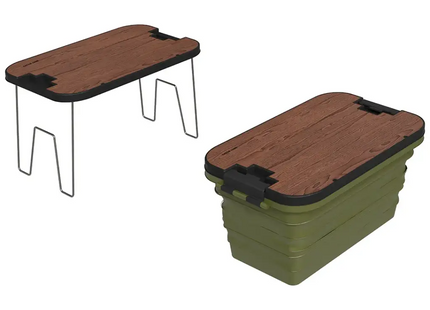 Green Lion Folding Basket With Built-In Table