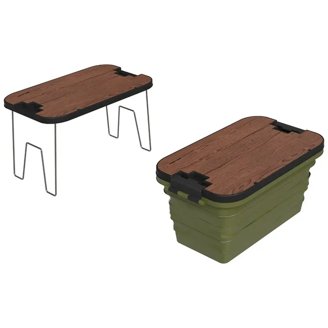 Green Lion Folding Basket With Built-In Table