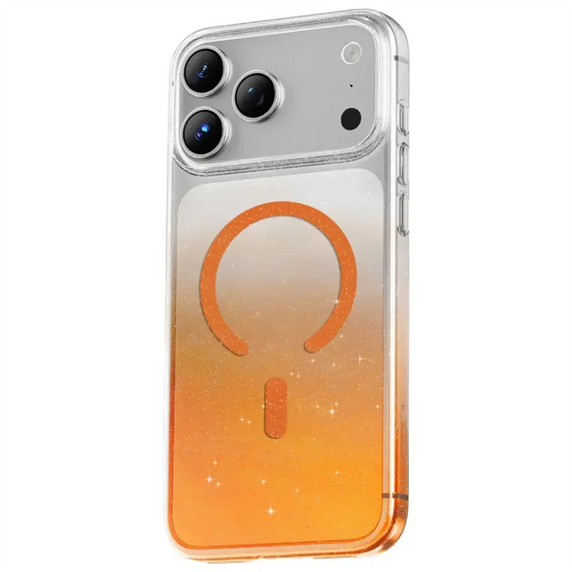 Green Lion Glitter Magsafe Case for iPhone 17 Pro Orange