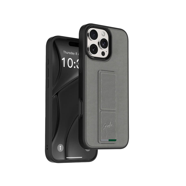 Green Lion GripX Multi-Functional Kickstand for iPhone 16 Pro Gray