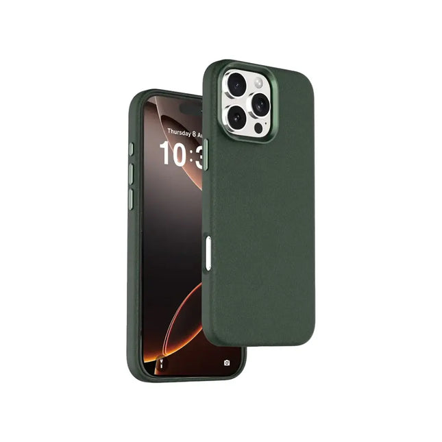 Green Lion Heritage Magsafe Leather Case for iPhone 16 Pro Green