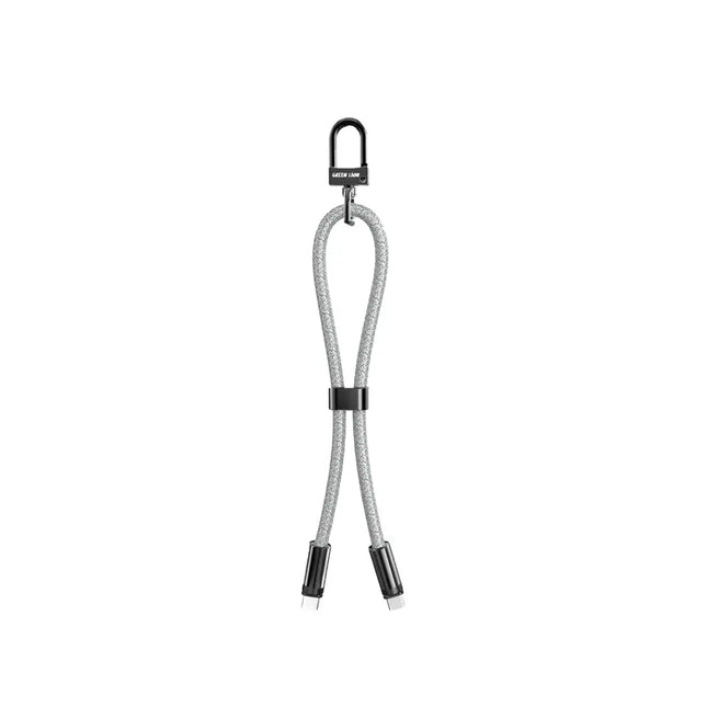 Green Lion Keychain lanyard USB-C to USB-C 60W Gray