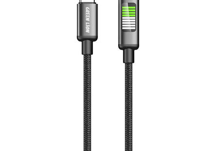 Green Lion LED Braided Cable USB-C to USB-C Black