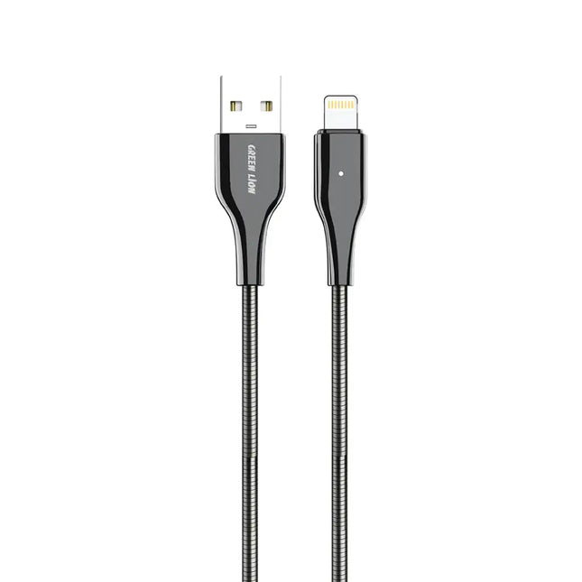 Green Lion Metal Spring Hose Cable USB-A To Lightning 12W 1M Cable