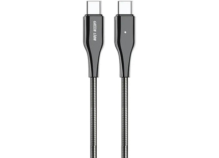 Green Lion Metal Spring Hose Cable USB-C To USB-C 60W 1m Cable Black