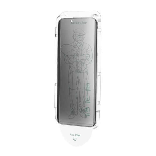 Green Lion Picasso 3D Privacy Glass with Alignment Tray for iPhone 15 Pro