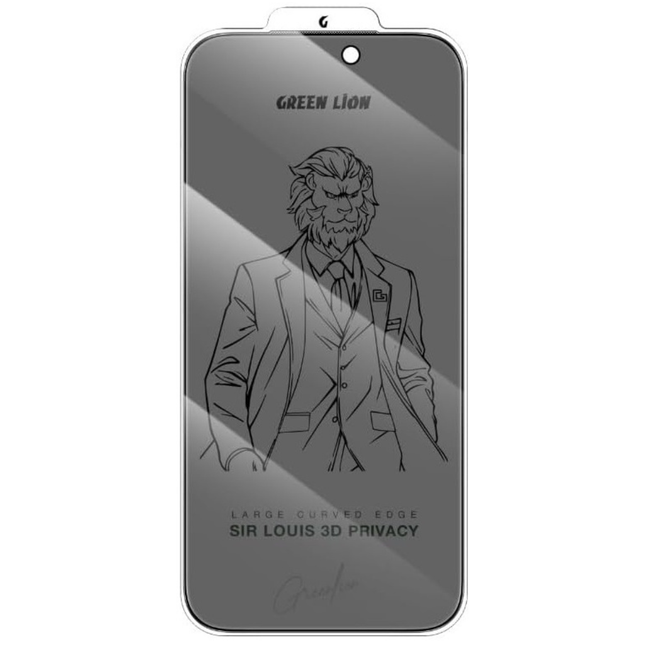 Green Lion Sir Louis 3D Curved Privacy for iPhone 17 Pro Max