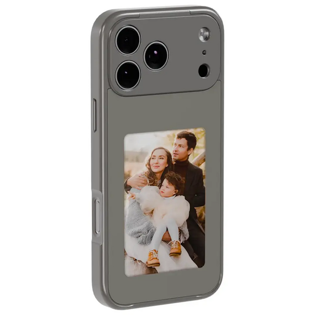 Green Lion Smart E-Ink Case 4" Custom Display for iPhone 17 Pro Gray