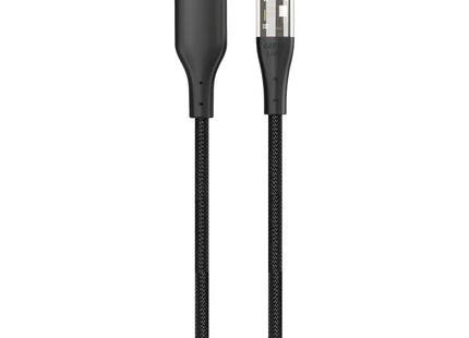 Green Lion Transparent Braided Cable 12W USB-A to USB-C 1m Cable Black