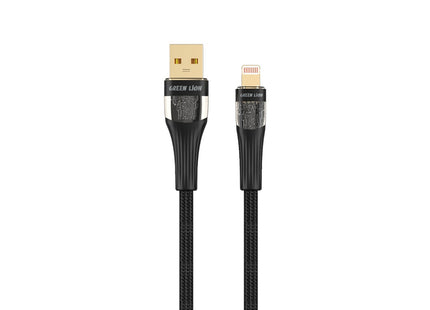 Green Lion Transparent Cable USB-A to Lightning 1m Black