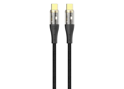 Green Lion Transparent USB-C To USB-C Braided Cable Black