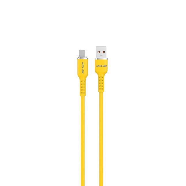 Green Lion USB-A to USB-C Silicone Cable 1m Yellow