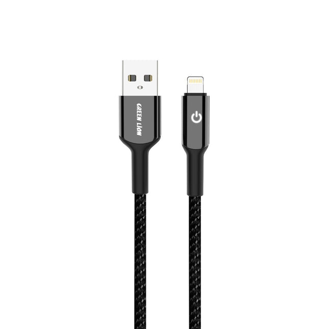 Green Lion USB-A to Lightning Braided Cable 1m Black