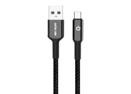 Green Lion USB-A to USB-C Braided Cable 1m Black