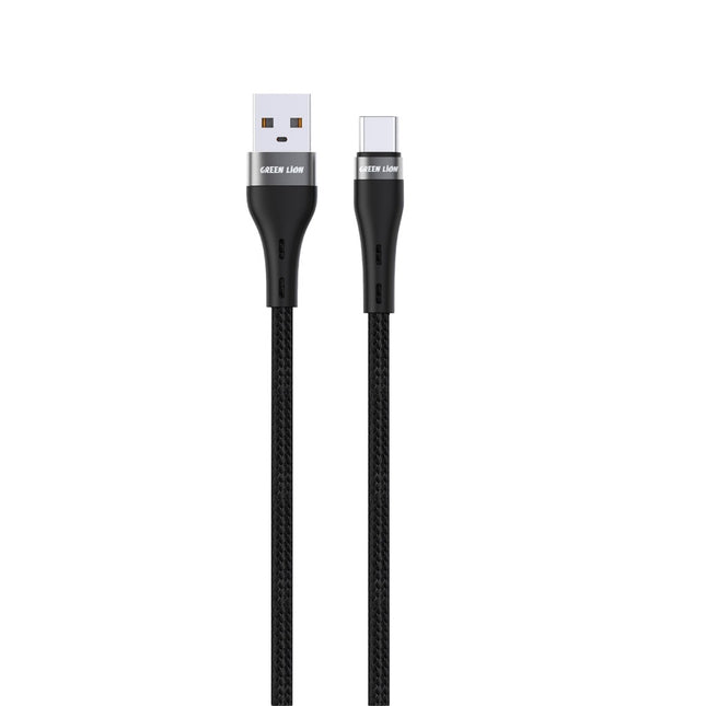Green Lion USB-A to USB-C Braided Cable 1m Black
