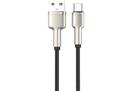 Green Lion USB-A to USB-C Braided Zinc Alloy Cable 1m Black