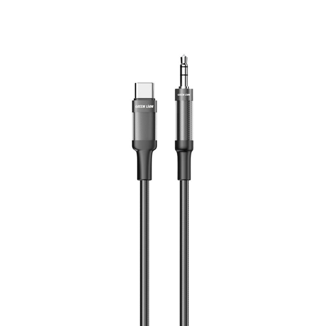 Green Lion USB-C to AUX Braided Cable 1m Black