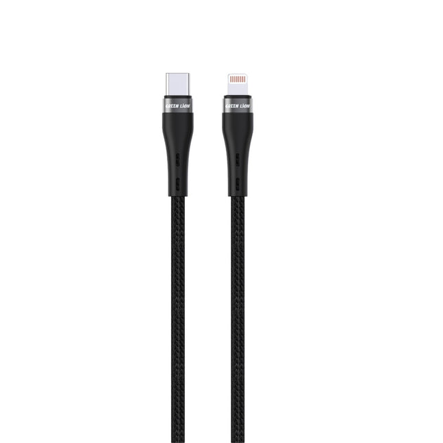 Green Lion USB-C to Lightning Braided Cable 1m Black