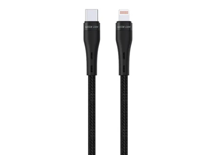 Green Lion USB-C to Lightning Braided Cable 5m 20W Black