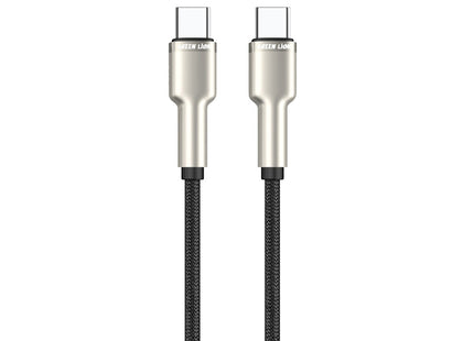 Green Lion USB-C to USB-C Braided Zinc Alloy Cable 1m Black