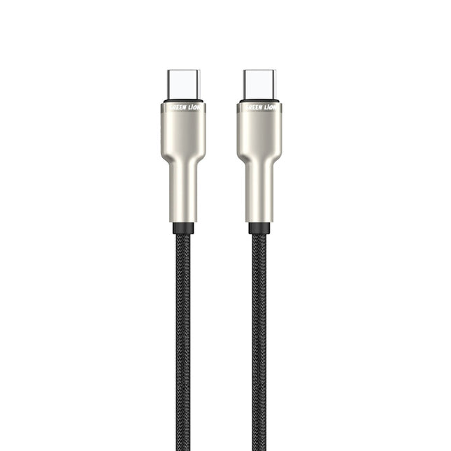 Green Lion USB-C to USB-C Braided Zinc Alloy Cable 1m Black