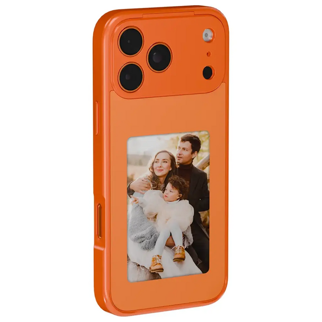 Green Lion Smart E-ink Case 4" Custom Display for iPhone 17 Pro Max Orange