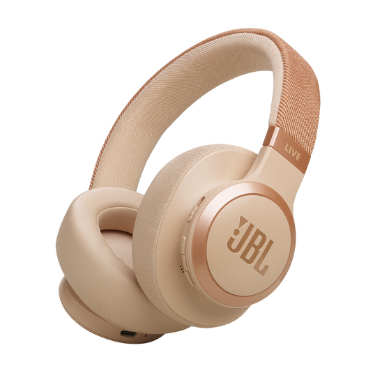 JBL Live 770NC Wireless Over-Ear with True Adaptive Noise Cancelling Headphones Sandstone