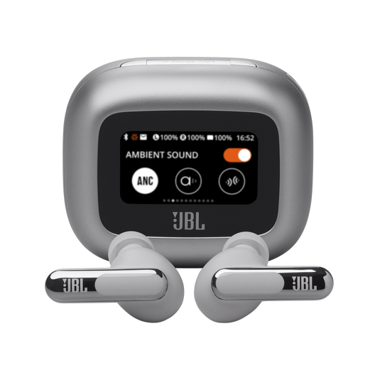 JBL Live Beam 3 True Wireless Adaptive Noise Cancelling Earbuds with Smart Charging Case Silver