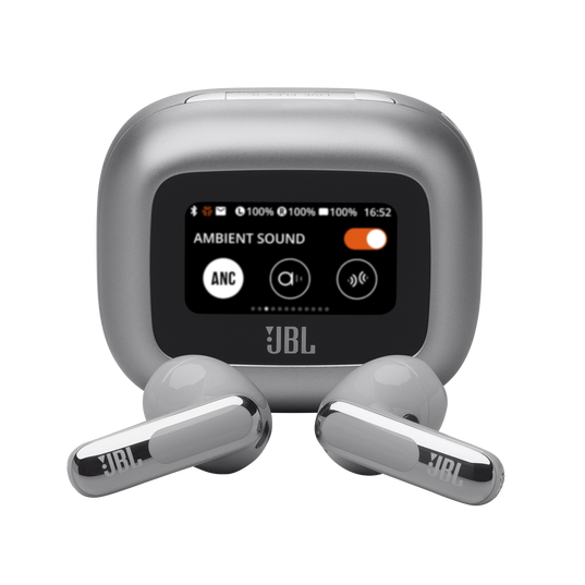 JBL Live Flex 3 True Wireless Adaptive Noise Cancelling Earbuds with Smart Charging Case Silver