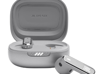 JBL Live Flex True Wireless Adaptive Noise Cancelling Earbuds Silver