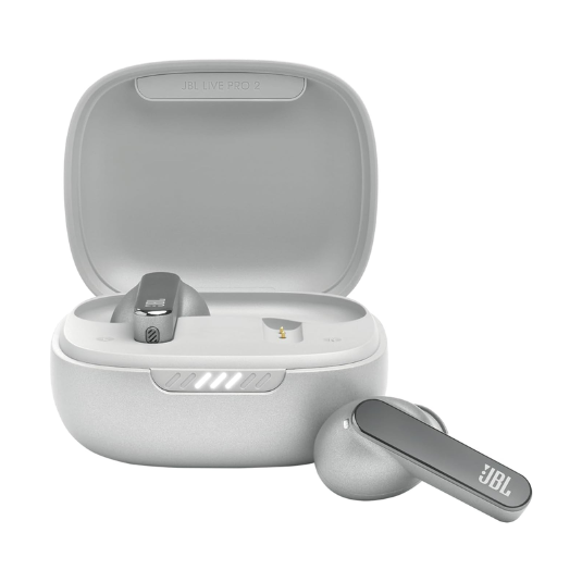 JBL Live Pro 2 True Wireless Noise Cancelling Earbuds Silver