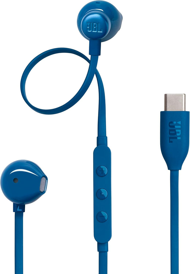 JBL T305C USB-C Hi-Res In-Ear Headphones Blue