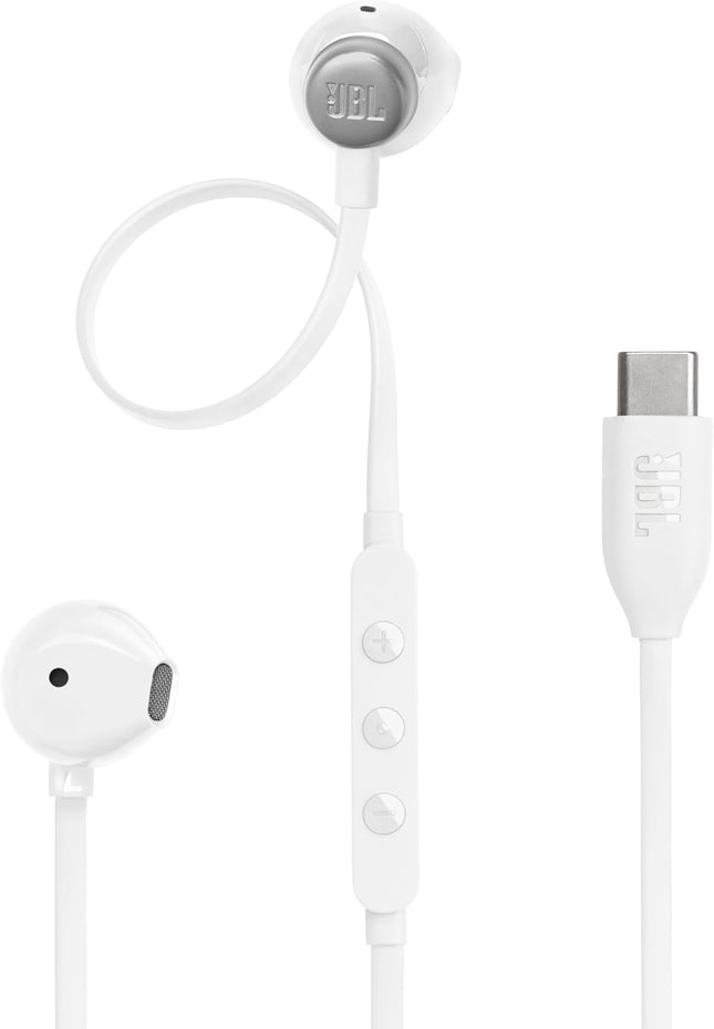 JBL T305C USB-C Hi-Res In-Ear Headphones White