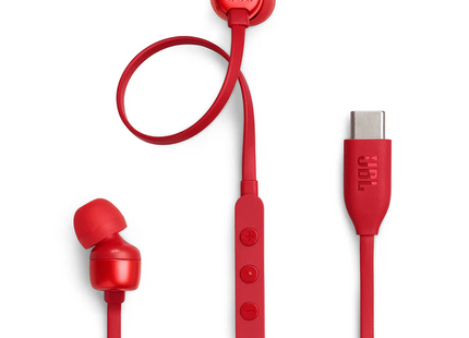 JBL T310C USB-C Hi-Res In-Ear Headphones Red