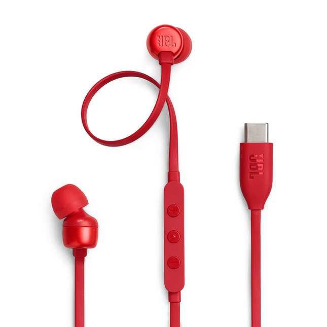 JBL T310C USB-C Hi-Res In-Ear Headphones Red