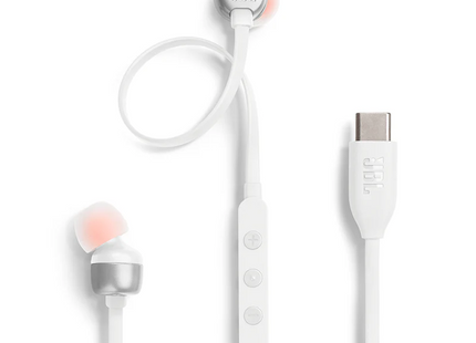 JBL T310C USB-C Hi-Res In-Ear Headphones White