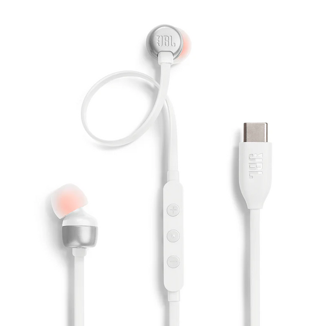 JBL T310C USB-C Hi-Res In-Ear Headphones White
