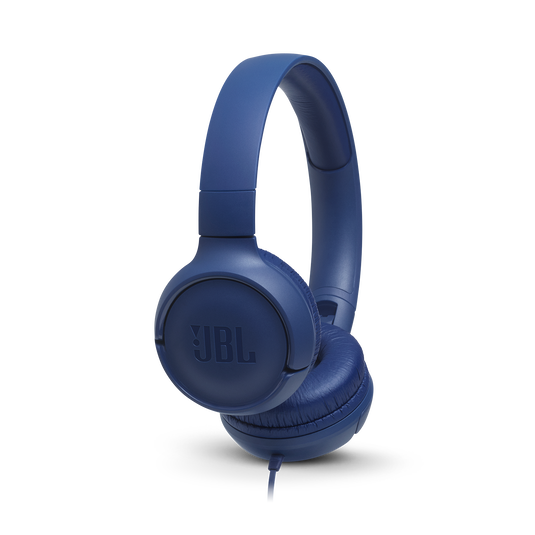JBL T500 Wired On-Ear Pure Bass Headphones Blue