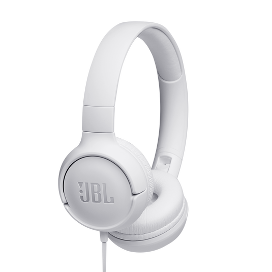 JBL T500 Wired On-Ear Pure Bass Headphones White
