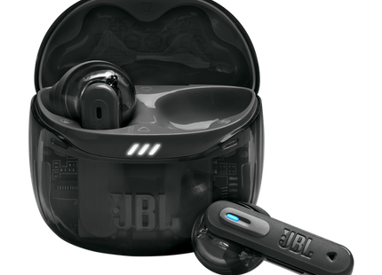 JBL Tune Flex 2 Ghost Edition True Wireless Noise Cancelling with JBL Spatial Sound Technology Earbuds Black