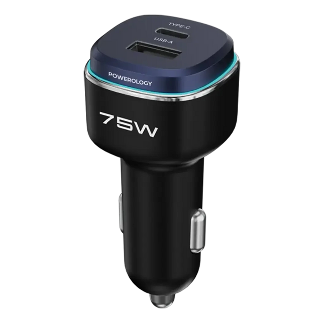 Powerology 75W Dual-Port High-Power Car Charger