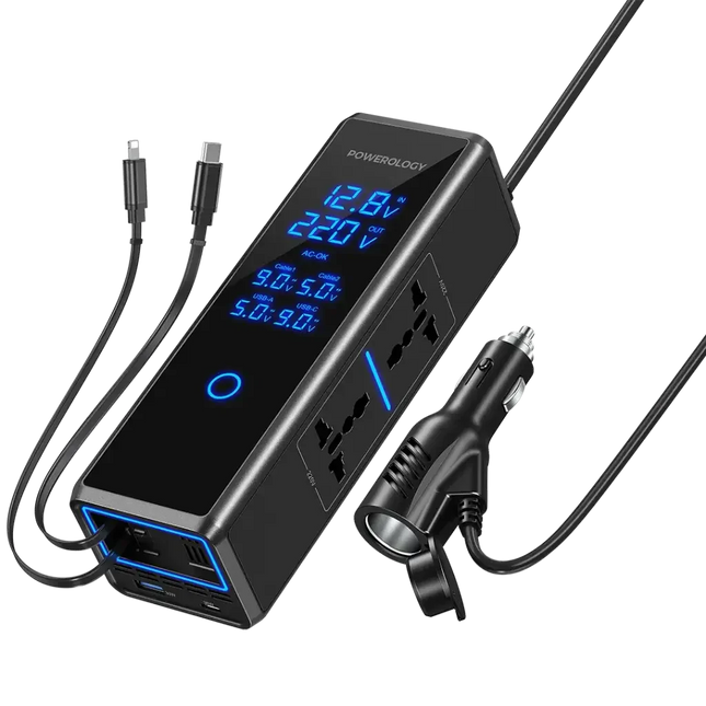 Powerology 300W  | x2 AC Socket Car Power Inverter