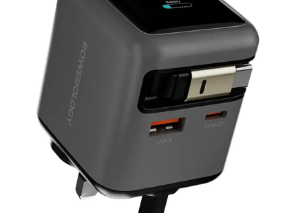 Powerology Halo Dual-Port GaN Charger Grey